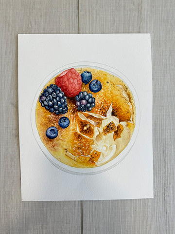 Creme Brulee Original Watercolor Painting