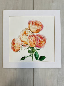 Garden Roses Original Watercolor Painting