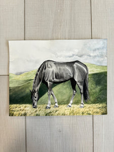 Out To Pasture Original Watercolor Painting