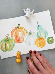 Watercolor Pumpkins Card