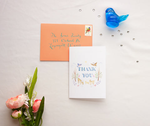 Woodland Creatures Thank You Card