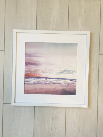 Peaceful Beach Original Framed Watercolor